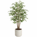 Plante artificielle ficus 180 cm vert crème en polyéthylène pour intérieur décoratif