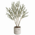 Olivier artificiel 180 cm feuillage vert en plastique avec pot cylindrique pour intérieur