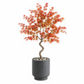 Arbre artificiel érable 150 cm feuillage rouge orange en plastique décoratif intérieur avec pot