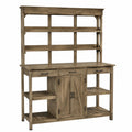 Table de rempotage 120 x 55 x 190 cm en bois marron avec étagères et rangement style rustique