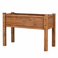 Jardinière surélevée 100 x 50 x 80 cm en bois marron pour jardin