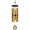 Carillon à vent 90 cm en métal doré et vert avec motif arbre pour jardin