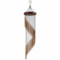 Carillon éolien 90 cm en métal et bois brun style suspendu décoratif