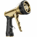 Pistolet d'arrosage 19 cm en plastique ABS noir et doré à jets réglables pour jardin