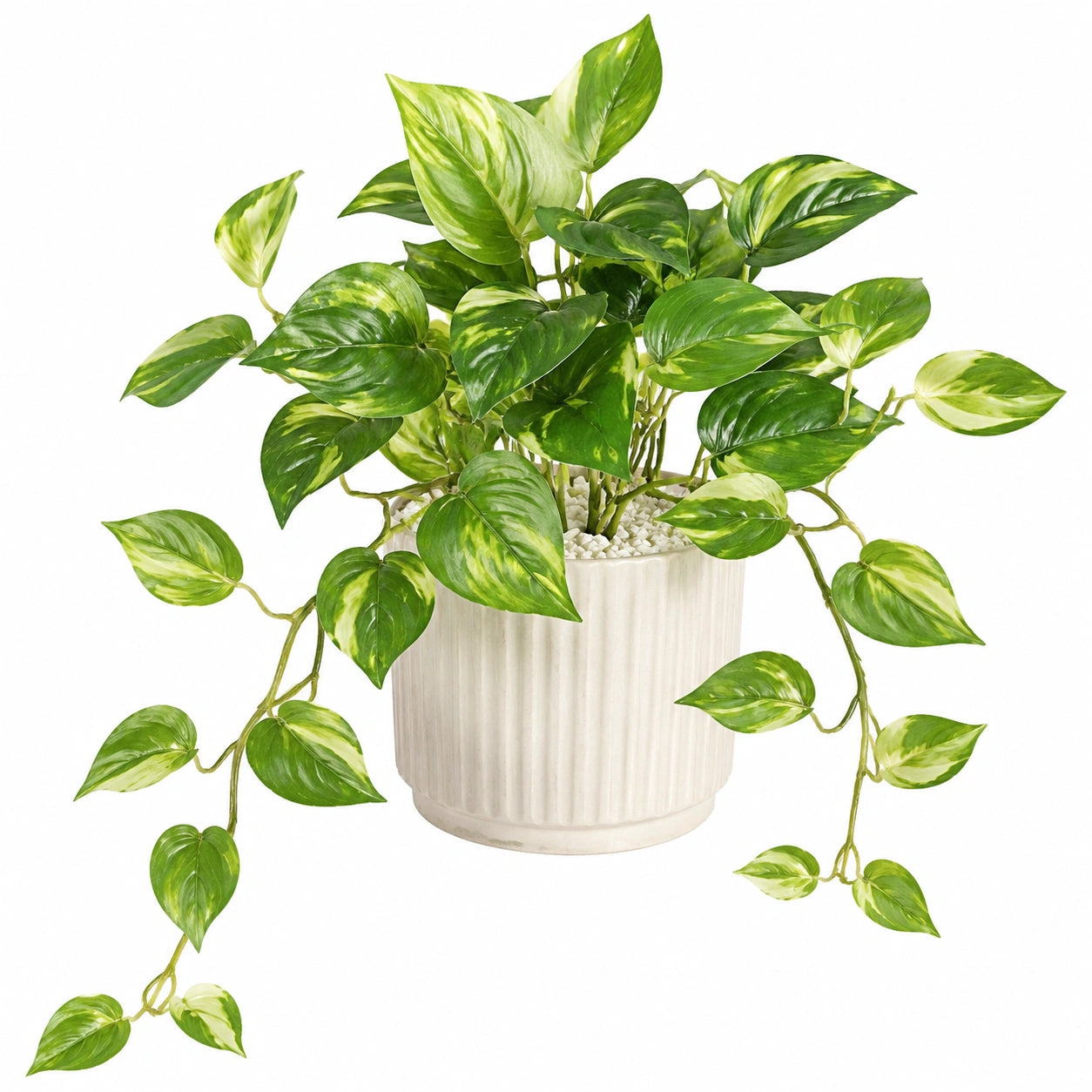 Plante verte artificielle en pot 65 cm feuillage vert panaché décoratif