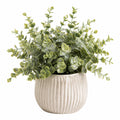 Plante artificielle en pot 45 cm feuillage vert pot en céramique décoratif